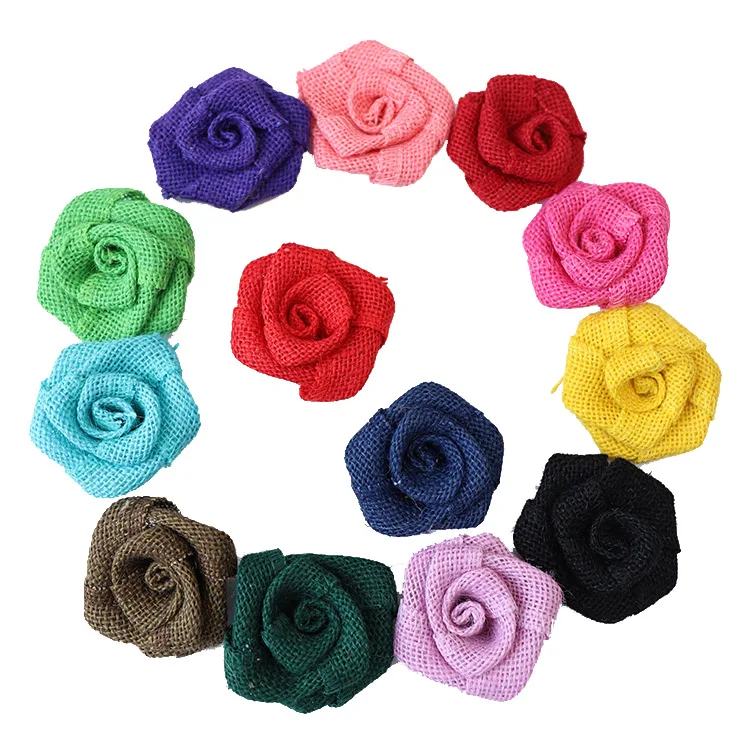 6 см джутовая Мешковина деревенский цветок свадебное украшение Burlapdecorations