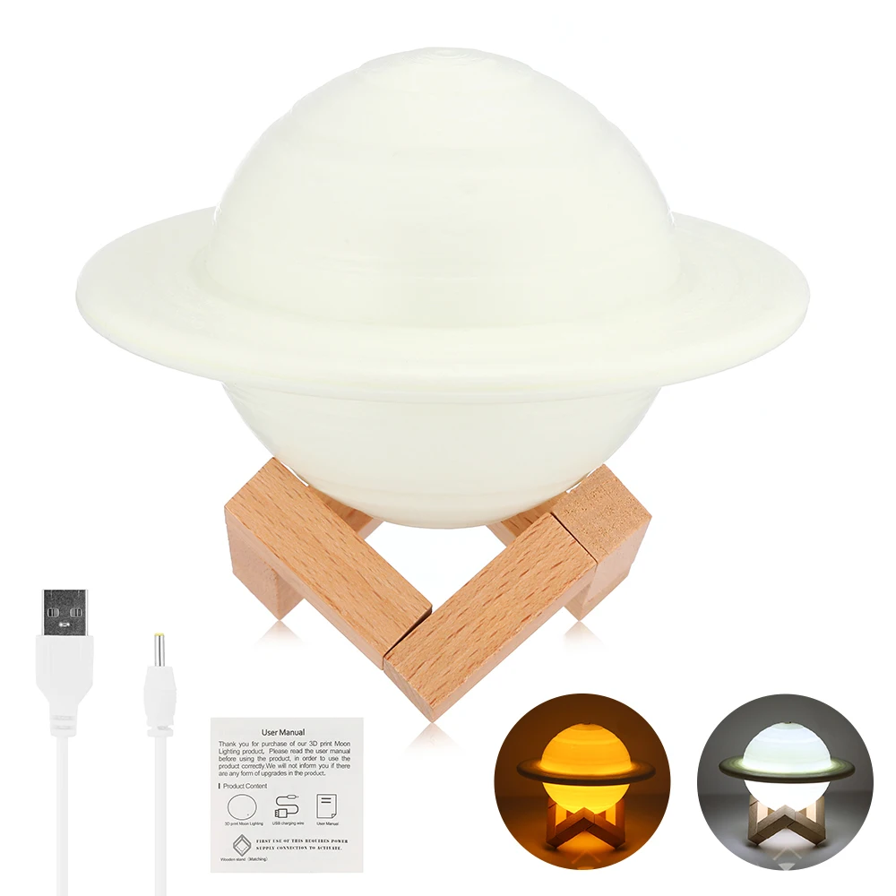 

3D Print Saturn Lamp Home Multifunctional Table Lamp Usb Rechargeable Creative Bedroom Decor Led Night Light Kids Lover Gifts