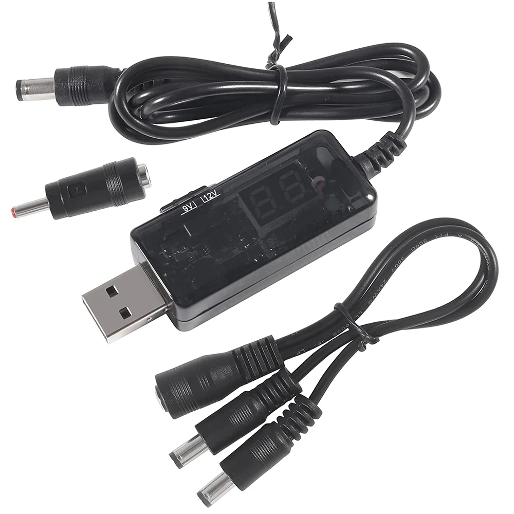 USB повышающий преобразователь постоянного тока от 5 В до 9 в 12 В USB повышающий преобразователь кабель + соединитель 3,5x1,35 мм для источника пита...