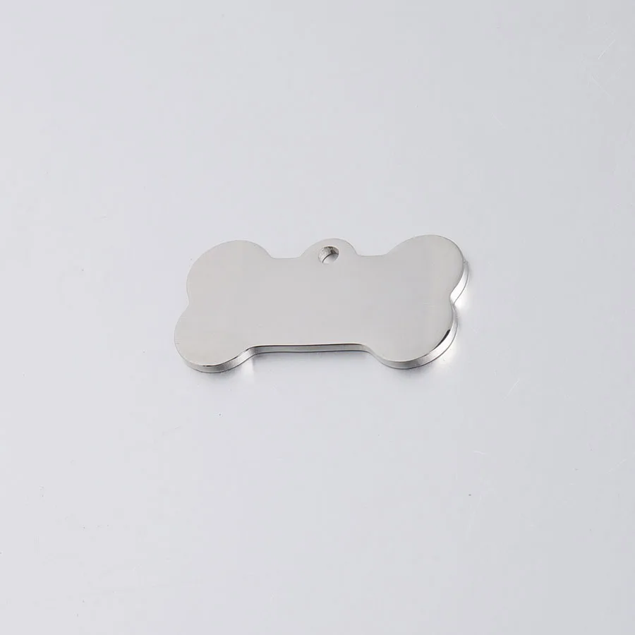 

Jaymaxi Pet ID Tag Bone Charms Mirror Polished Stainless Steel DIY Custom Engraved Dog Pet Name Pendant 16*31mm 20piece/lot