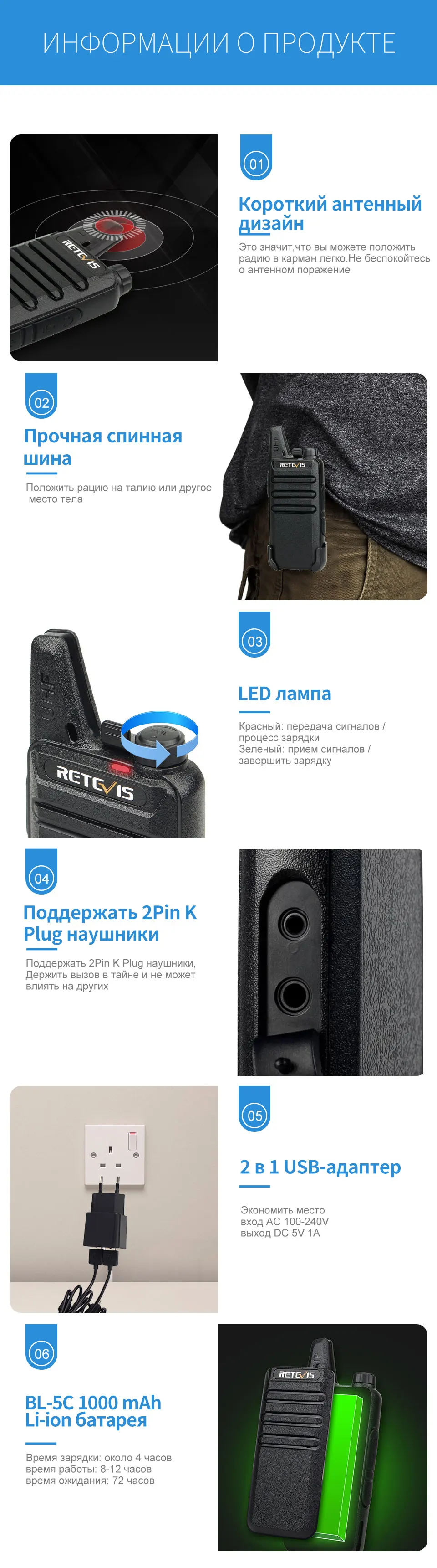 RETEVIS RT622 RT22 Мини Портативная рация 4 шт. PMR радио PMR446 FRS VOX перезаряжаемая двухсторонняя рация портативная рация