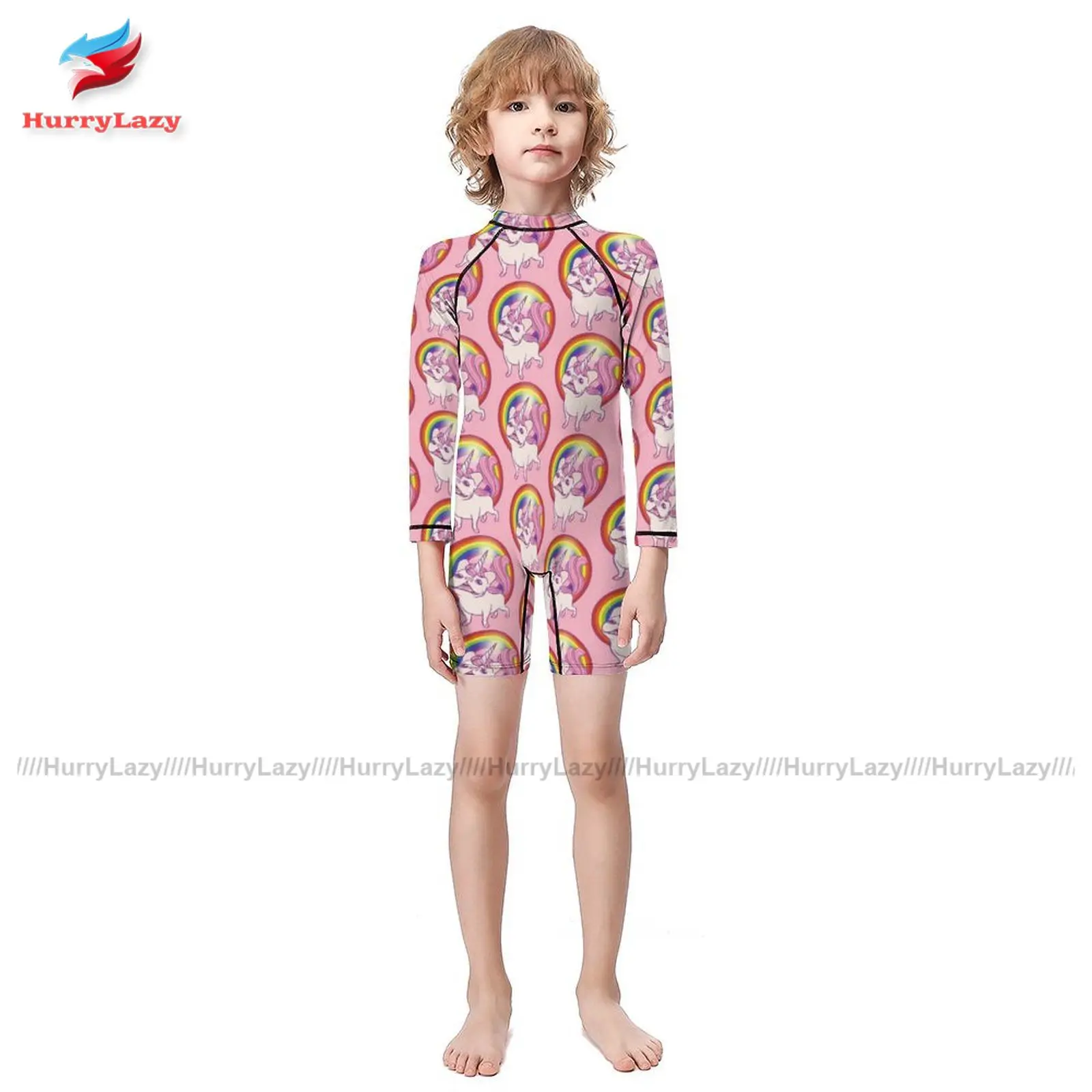 

Unicorn Swimsuit High Neck High Quality One Piece Swimwear Boy Novelty Surfing Bathing Suit