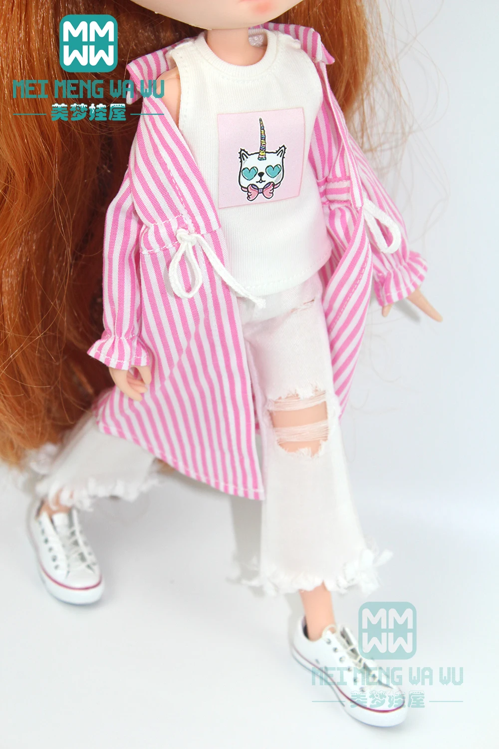 Одежда для куклы блайз 1 шт. модная полосатая рубашка футболка шорты азон 28-30 см OB22