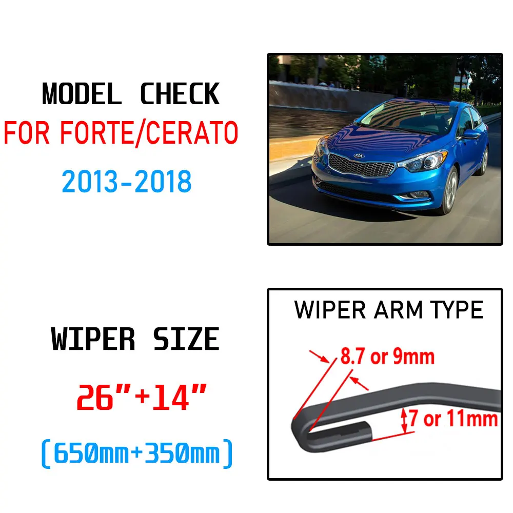 Щетки стеклоочистителя для KIA Forte Cerato YD K3 2013 2014 2015 2016 2017 2018 U J Hook|Стеклоочистители| |