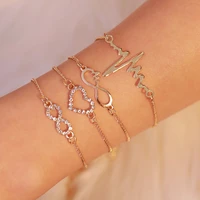 bracelets for women geometric number 8 heartbeat personality bangle chain trendy female luxury jewelry wedding wholesale bulk