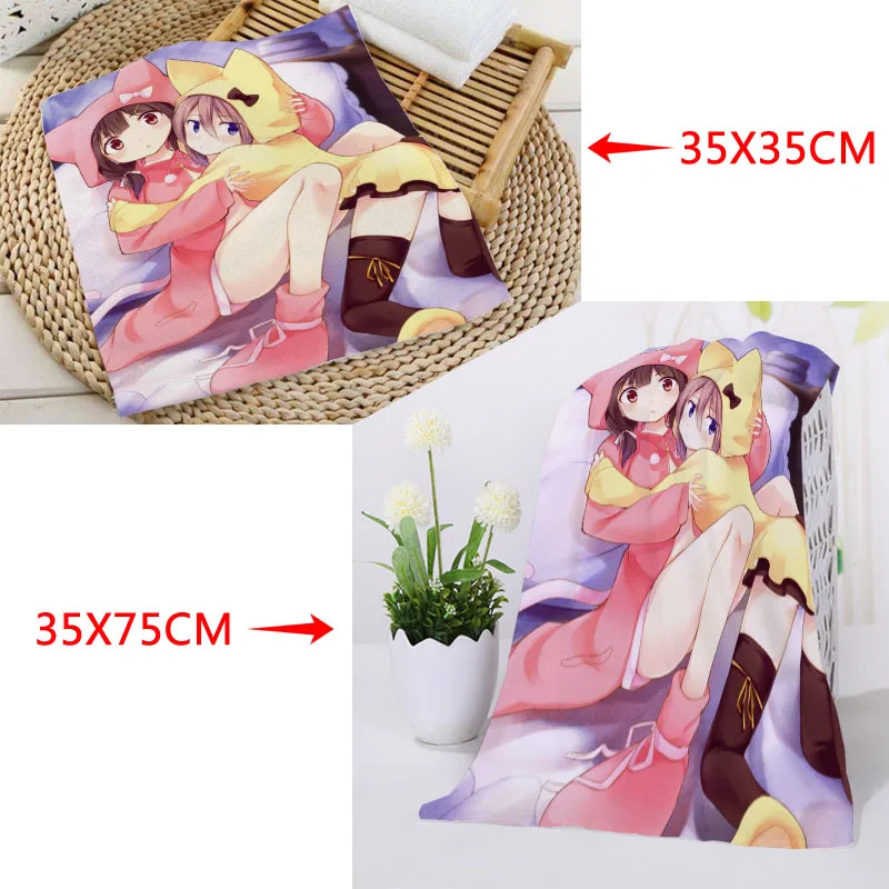 Пользовательское квадратное полотенце с принтом аниме кошки девушки s из