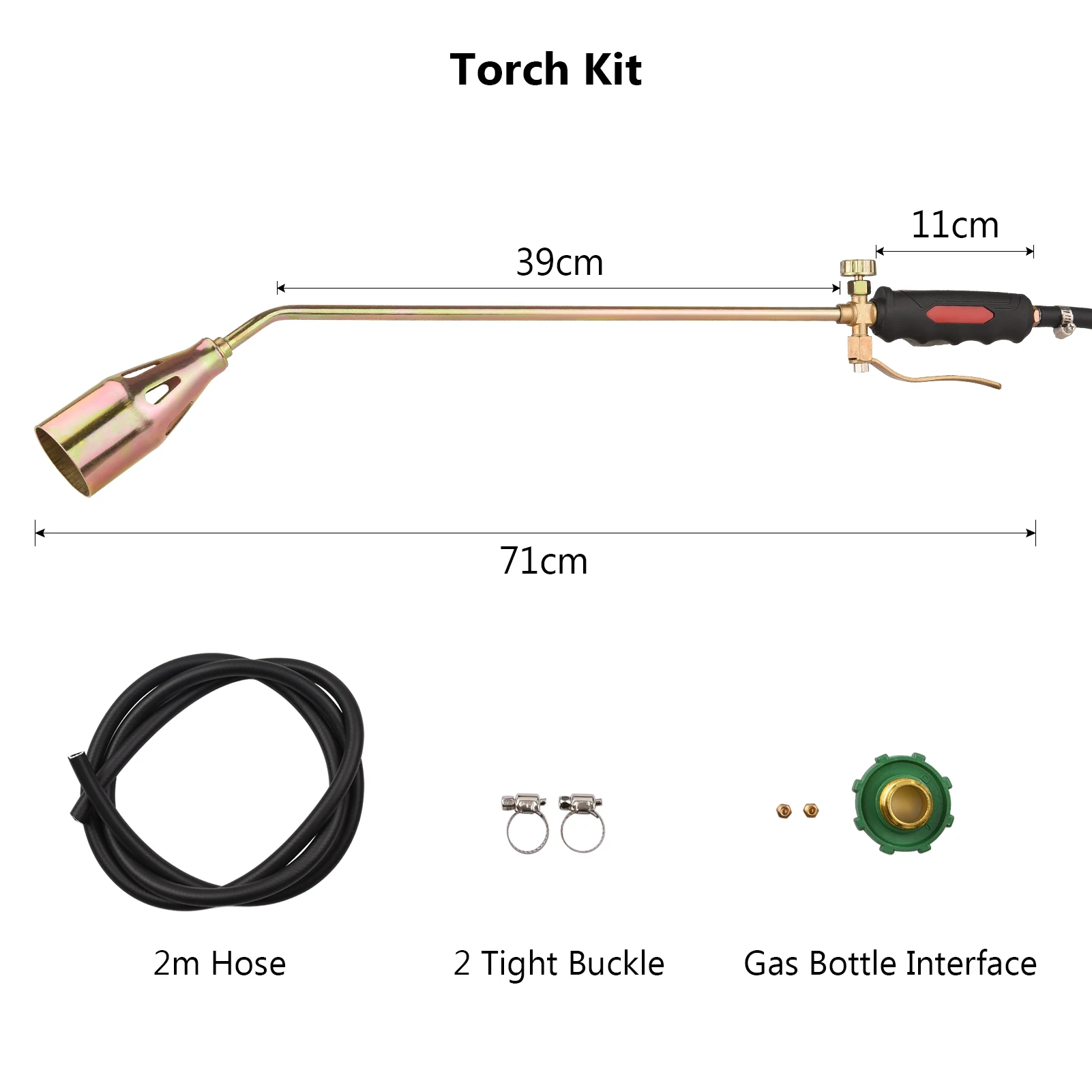 Горелка для удаления сорняков с шлангом 6 футов 3 сопла таяния льда снега газона