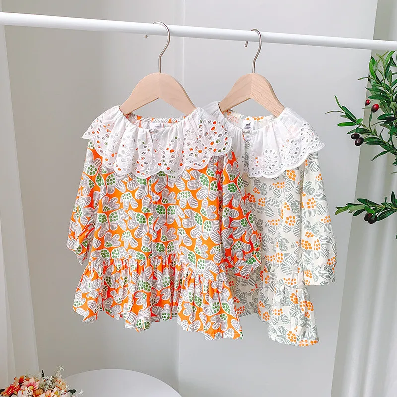 

Детское кружевное платье с длинным рукавом, на возраст 2-6 лет