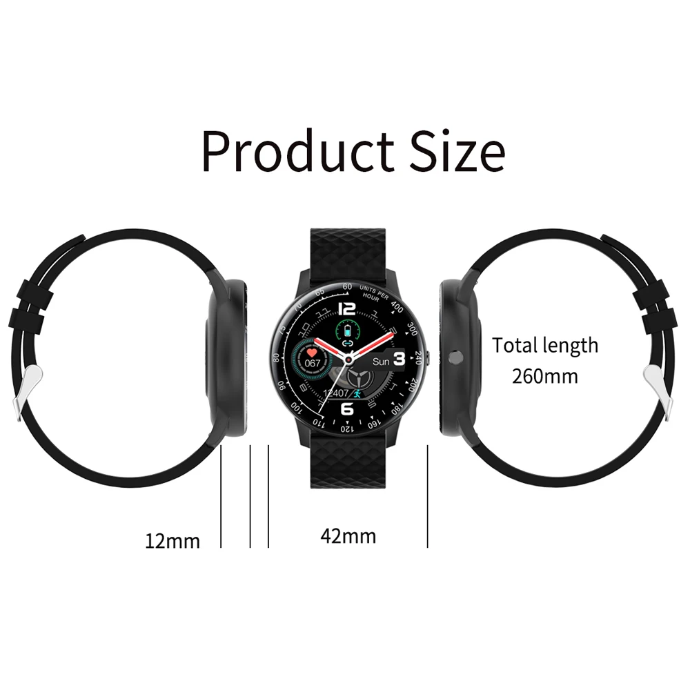 

2020 New Smart Watch Men Fitness Tracker Waterproof Full Round Touch Screen Smartwatch Women Heat Rate Monitor for Android iOS
