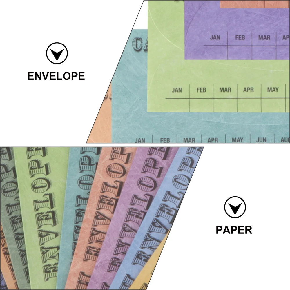 12pcs Cash Envelopes Assorted Money Saving System Budget Wallet Spend Plan Sheets with Detector Pen | Канцтовары для офиса и