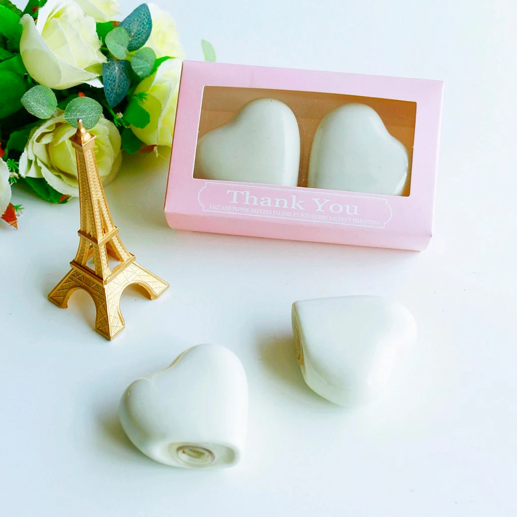 Керамические подставки для специй шейкеры соли и перца в форме сердца Дня