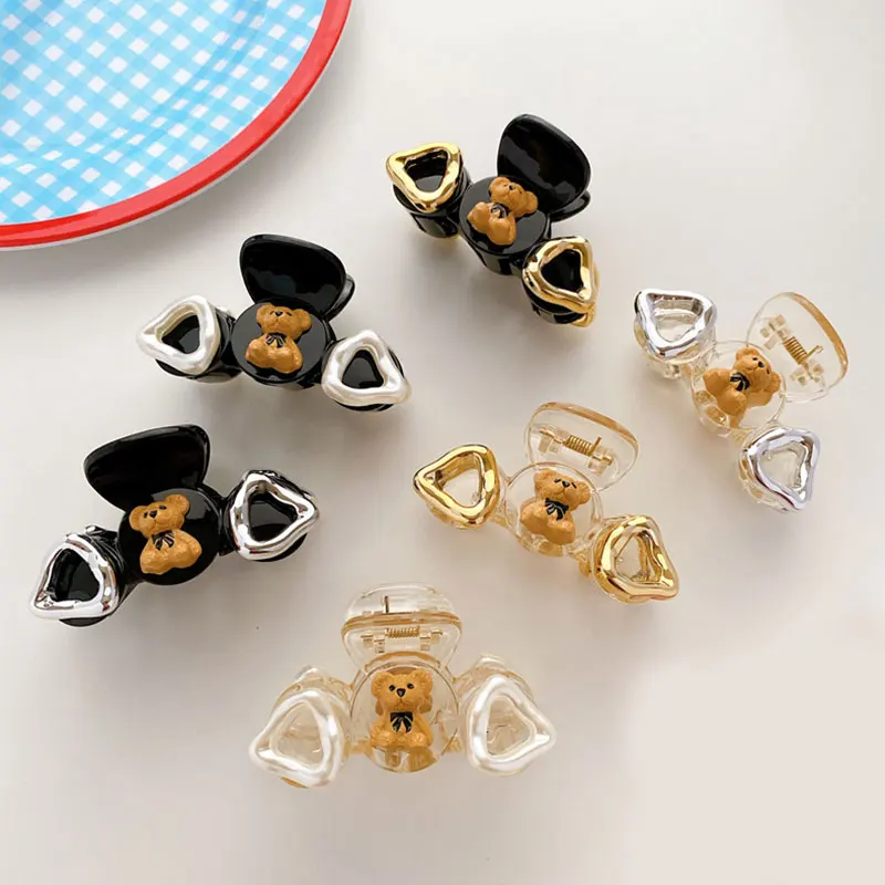 

Новая индивидуальная мини заколка для волос резиновая треугольная Изысканная заколка для акулы Симпатичные медвежьи заколки для волос для...