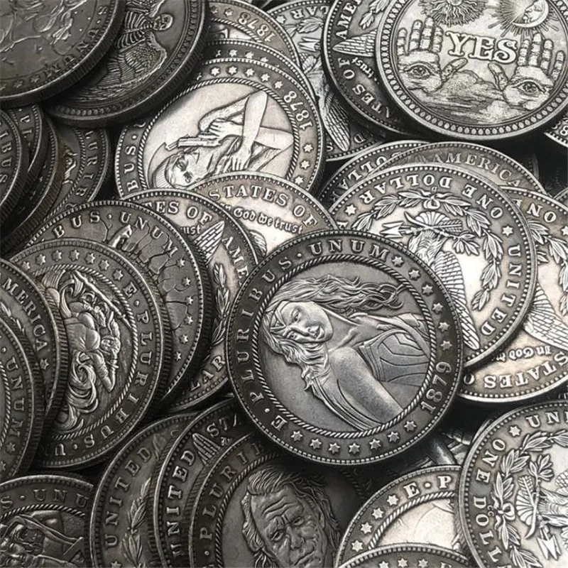 

1937 Skull Star AB Souvenir Coins Collectibles 3D Antique Metal Commemorative Morgan Hobo Coin Copy Home Decor New Year Gifts