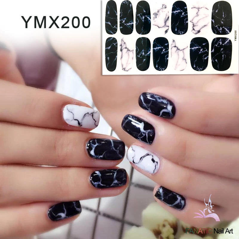 

10 Sheet Nail Stickers Full Coverage Designed Waterproof Self Adhesive Press On Nail Polish Portable Decals DIY Accept Mixed