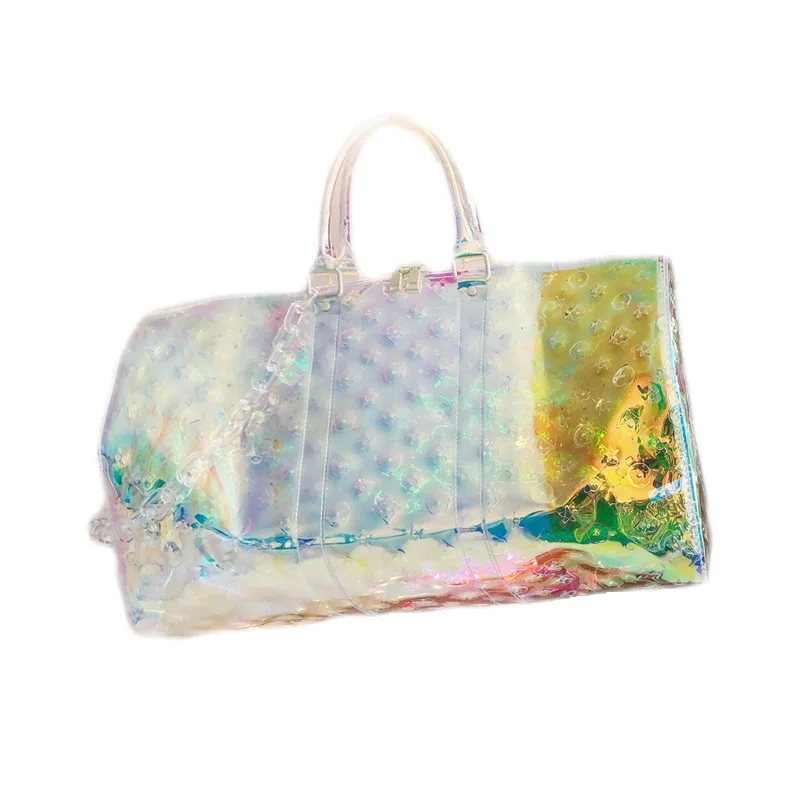 

High-quality Laser Large-capacity Travel Luggage Bag Summer PVC Transparent Color Crossbody Fitness Waterproof Luggage Bag
