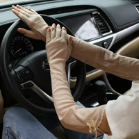 summer womens cotton sunscreen gloves thin half finger long sleeves breathable non slip driving and riding arm guards