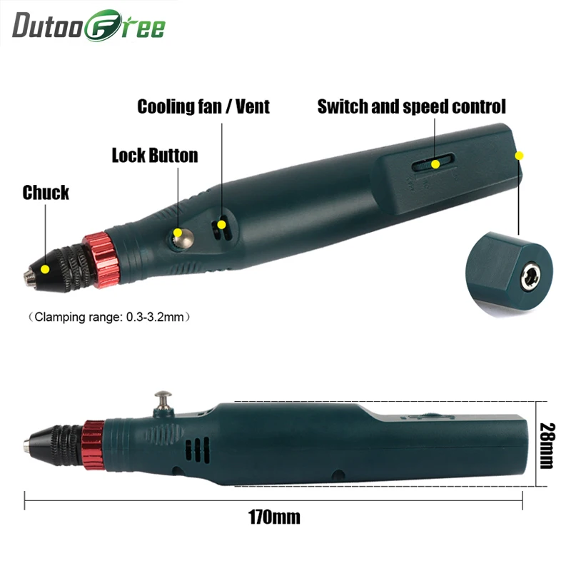 12 В мини-электрическая дрель с бесступенчатой скоростью ручные