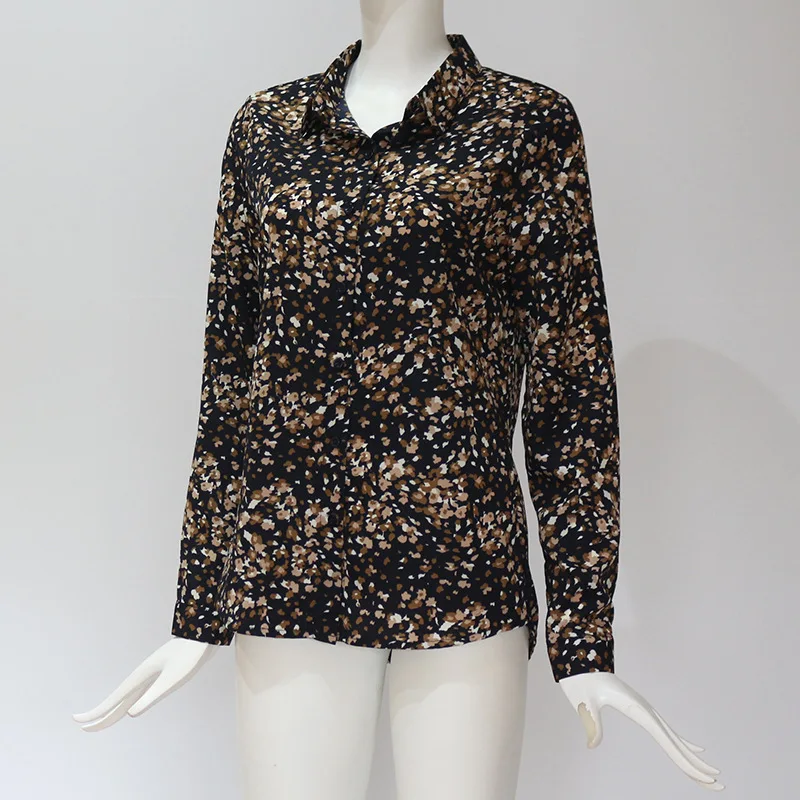 Autumn Chiffon Print Blouse Long Sleeves Women Sleeve Floral Tops Ladies Blouses Casual Blusa Plus Size |