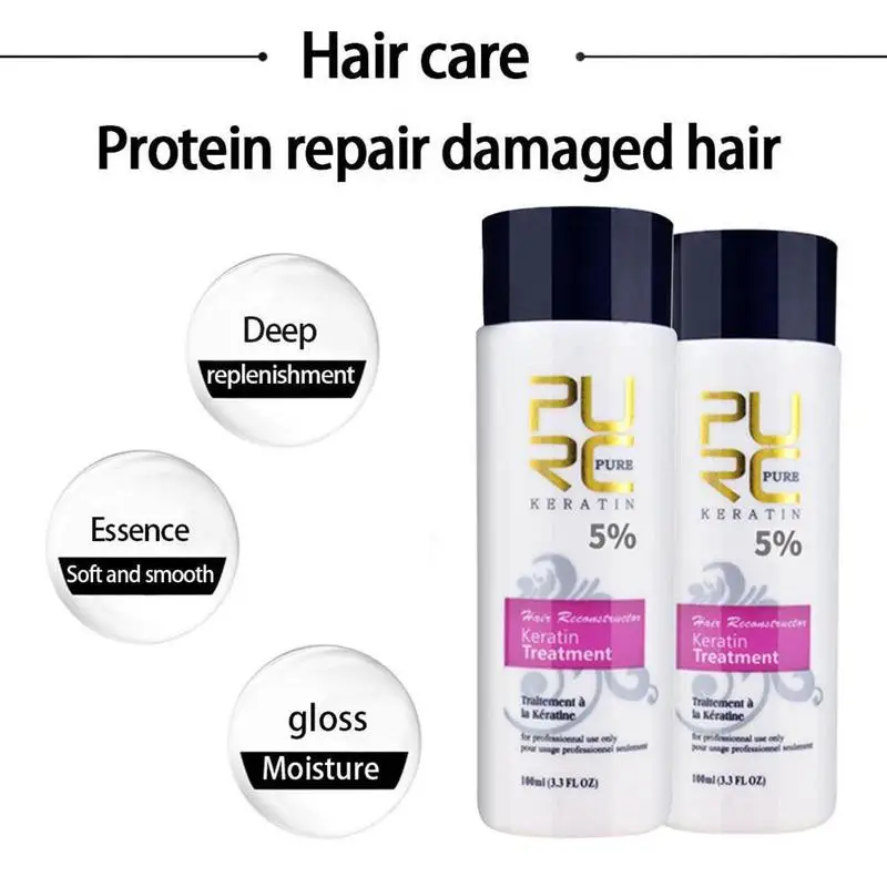 PURC 100 мл Кератиновое лечение волос очищающий прямой Уход за волосами кожей головы
