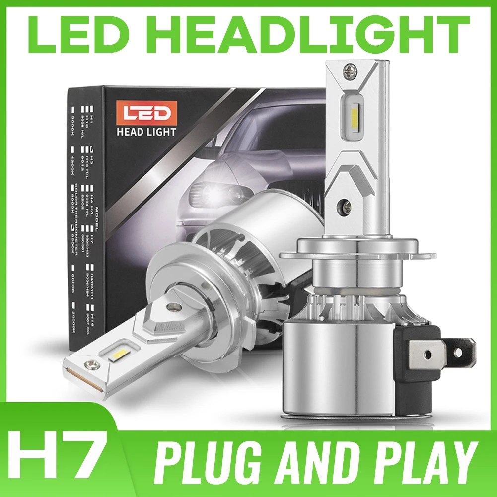 

2Pcs H7 LED Headlight Kit 12000LM HB4 9005 H3 H1 H4 Bulb CSP CHIP Car Lamps 6000K White Plug And Play 12V H11 Fog lights Bulbs