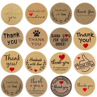 500pcs multi style kraft thank you stickers handmade with love stickers gift box package stationery envelope seal label decor