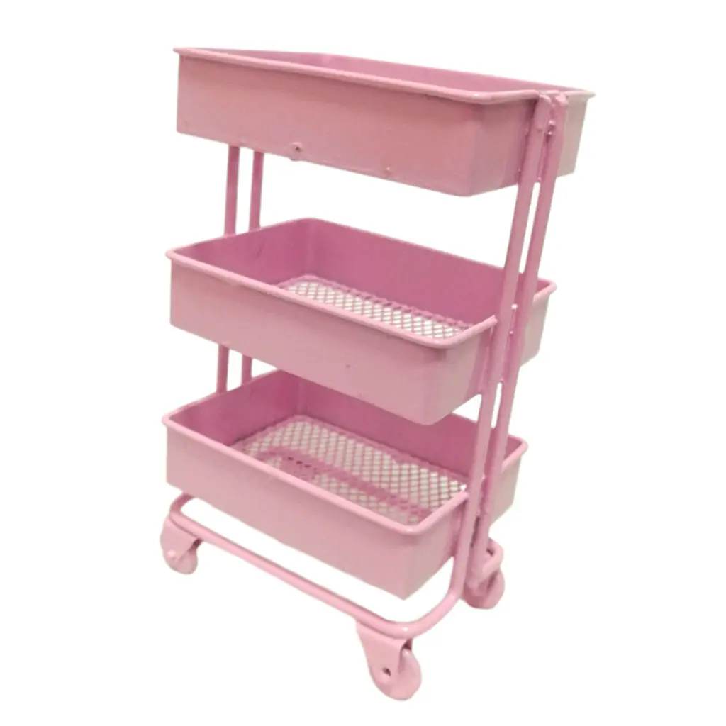 Doll House Accessory Model Role Play Miniature 1/12 Storage Rack Trolley Kitchen Kitchenware Shelf Decor | Игрушки и хобби
