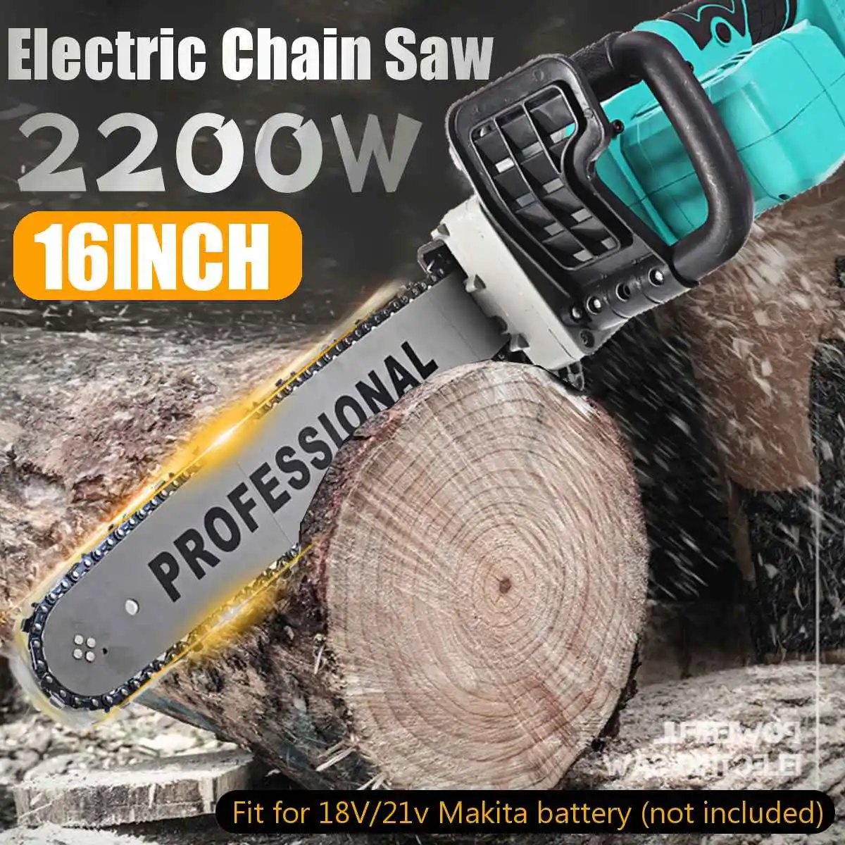 

2200W 16 Inch Cordless Chain Saw Brushless Motor Power Tools Electric Chainsaw Garden Woodworking Power Tools For Makita battery