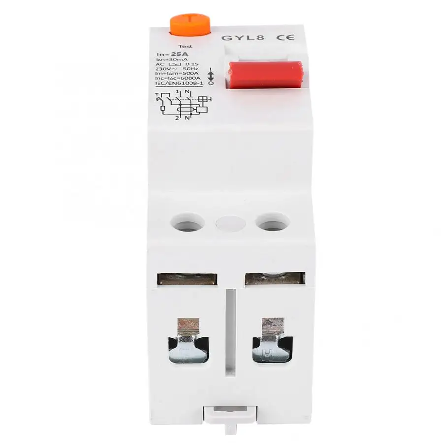 GYL8 12 В 2P + N 25A/40A/63A выключатель остаточного тока с защитой от утечки 230VAC RCCB RCBO