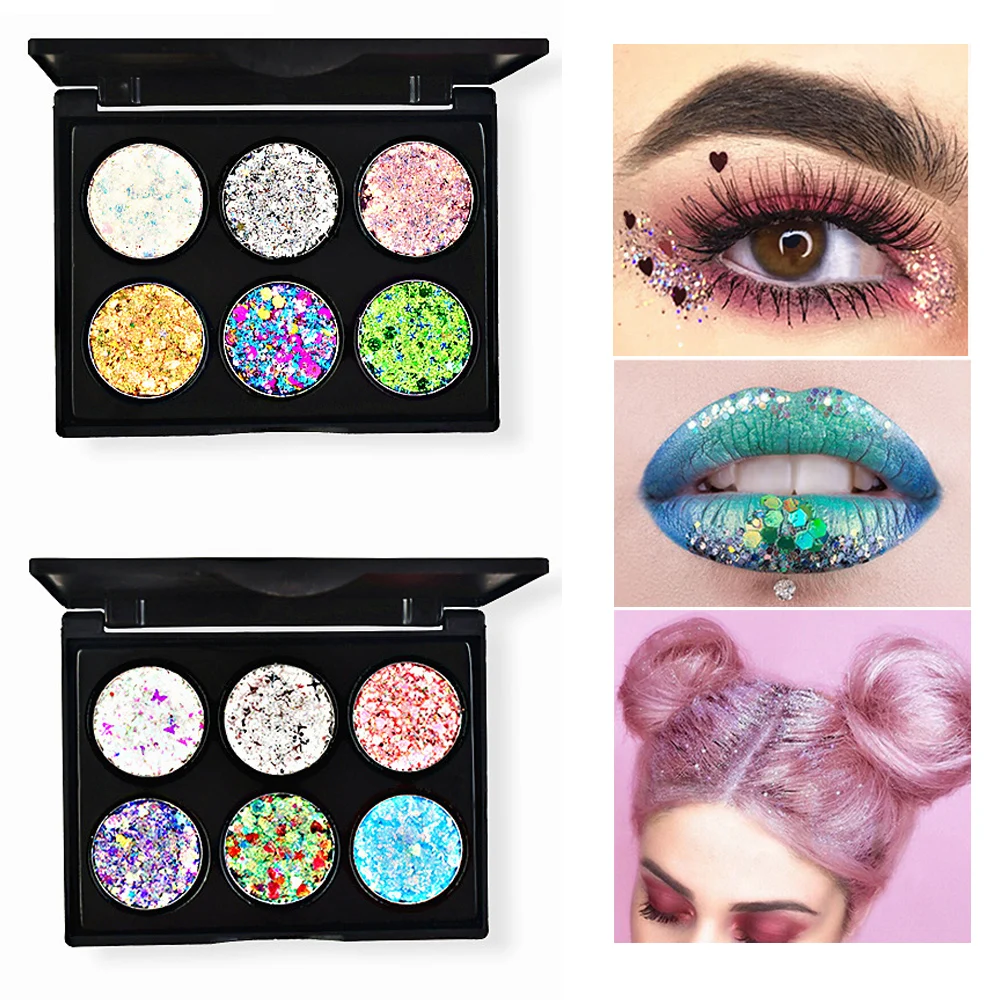 Палитра теней для век с блестками вечерние блестящие тени век|Глиттер и шиммер| |