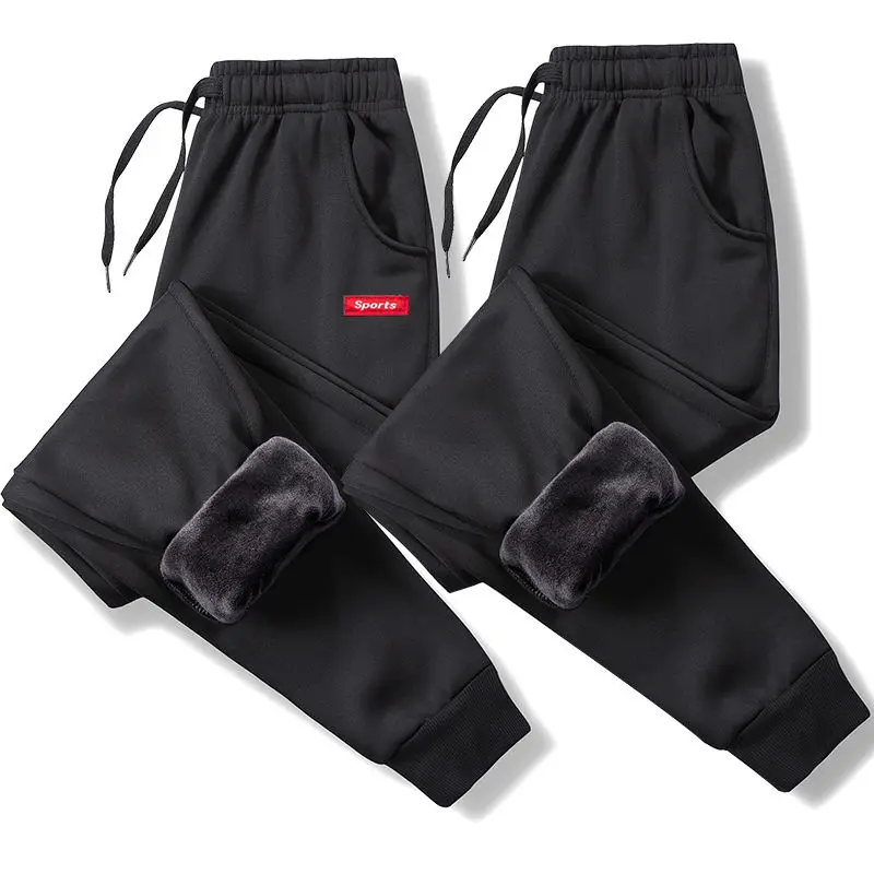 Мужские зимние штаны мужские свободные Стрейчевые толстые джоггеры брюки