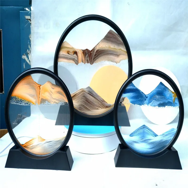 Движущаяся песчаная картина круглая стеклянная 3D глубоководная накидка в