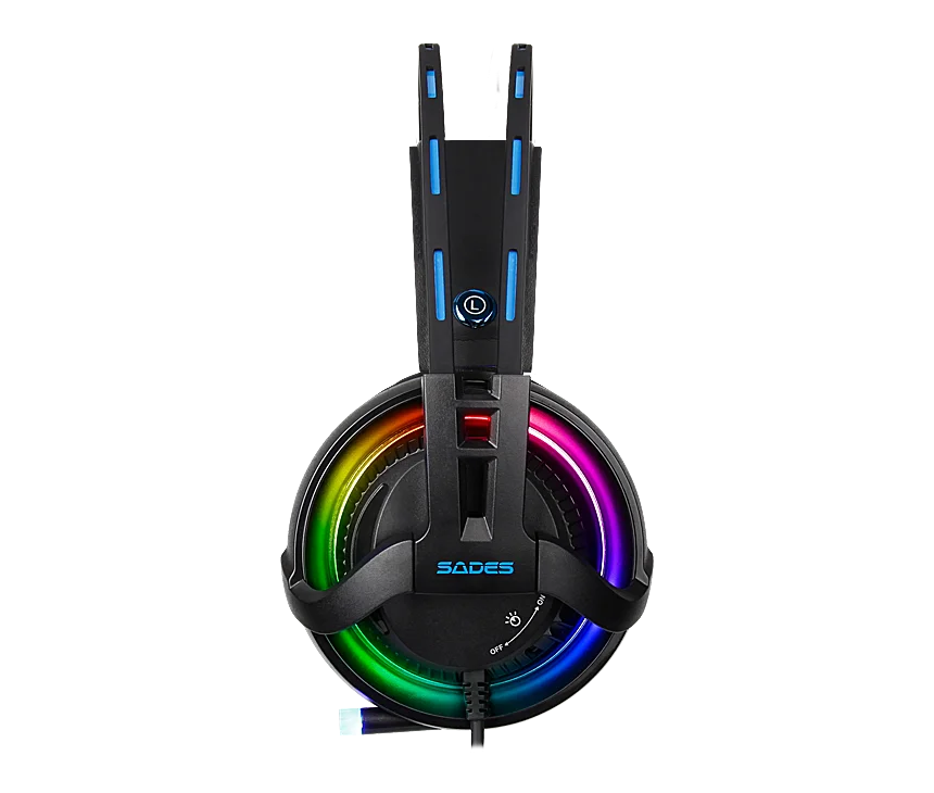 SADES Diablo игровая гарнитура для ПК RGB Realtek объемный звук USB наушники компьютерных игр