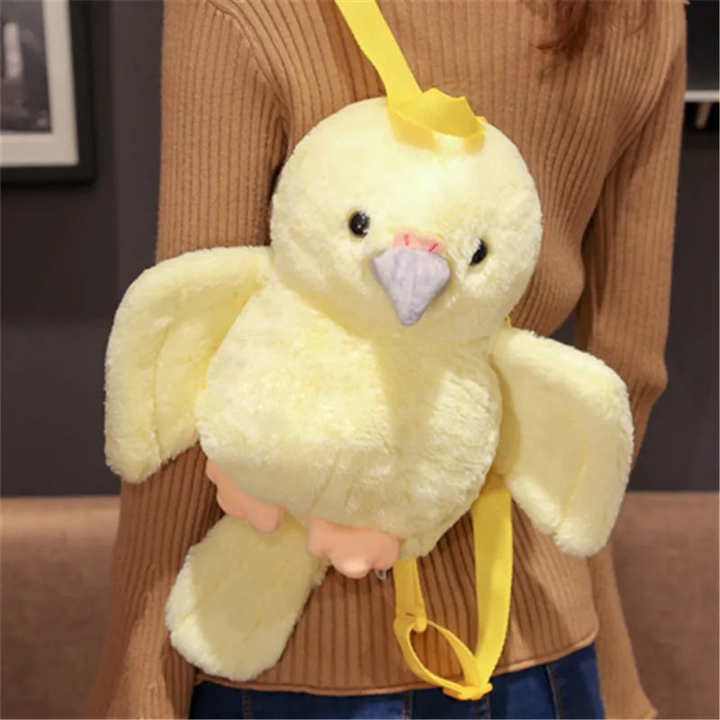 

40cm parrot plush toy backpack adjustable school bag soft filled cartoon animal bag kindergarten plush backpack toy children gif