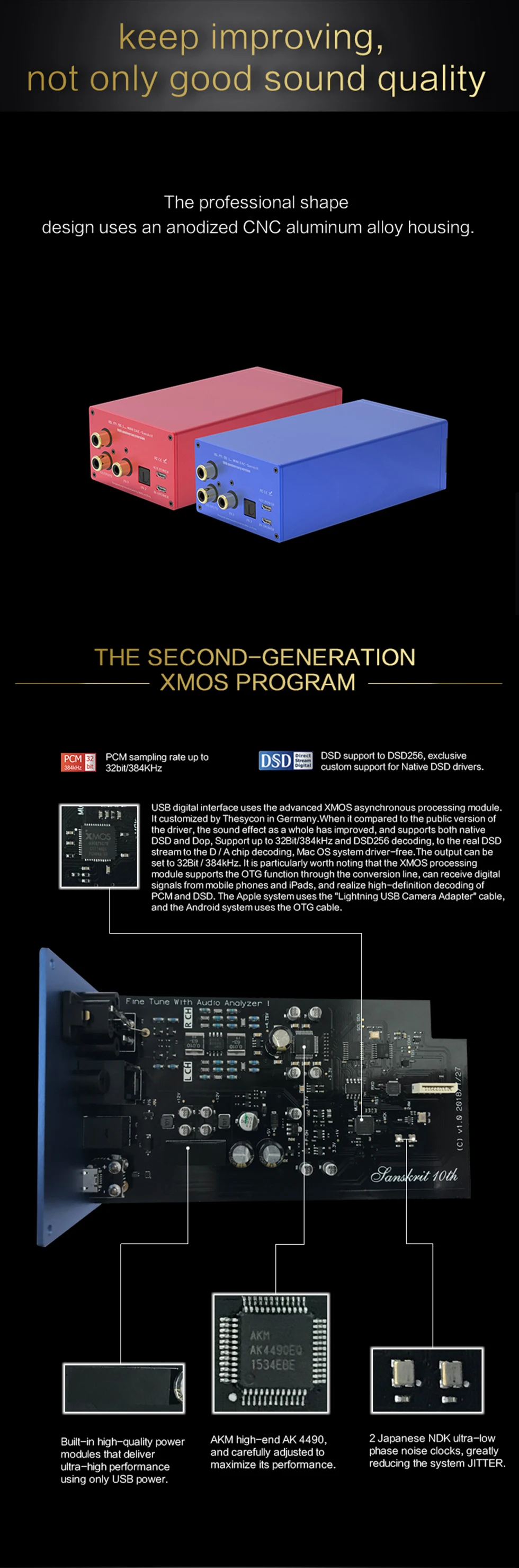SMSL Sanskrit 10th SK10 Hi-Res аудио USB DAC цифровой декодер усилитель AK4490 DSD DAC Amp XMOS с пультом дистанционного управления