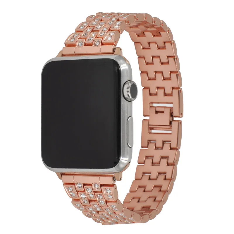 Apple Watch Band 4 серии 44 мм с бриллиантом Iphone 3 ремешок 42 браслет из нержавеющей стали