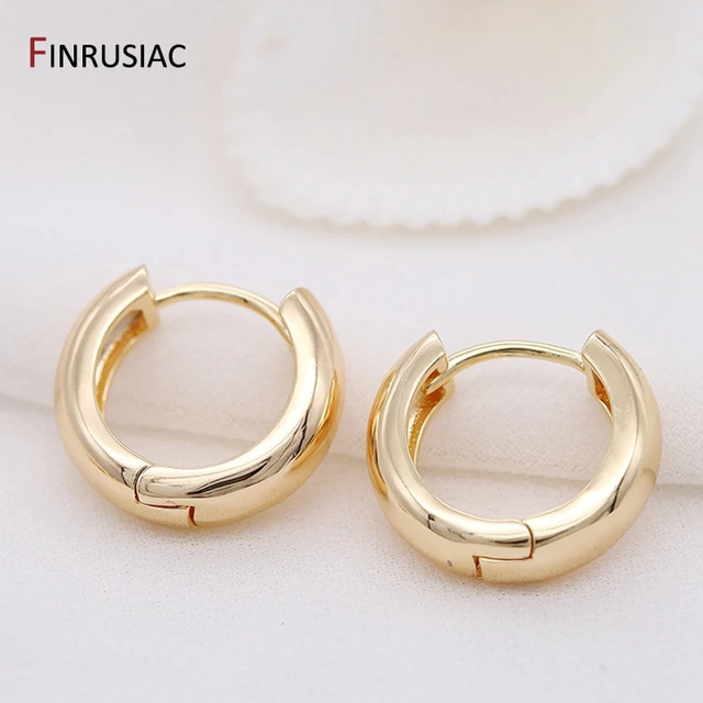 2022 New Simple Round Circle Gold Plated Hoop Earrings For Women Korean Fashion Ring Earrings Jewelry Accessories 3