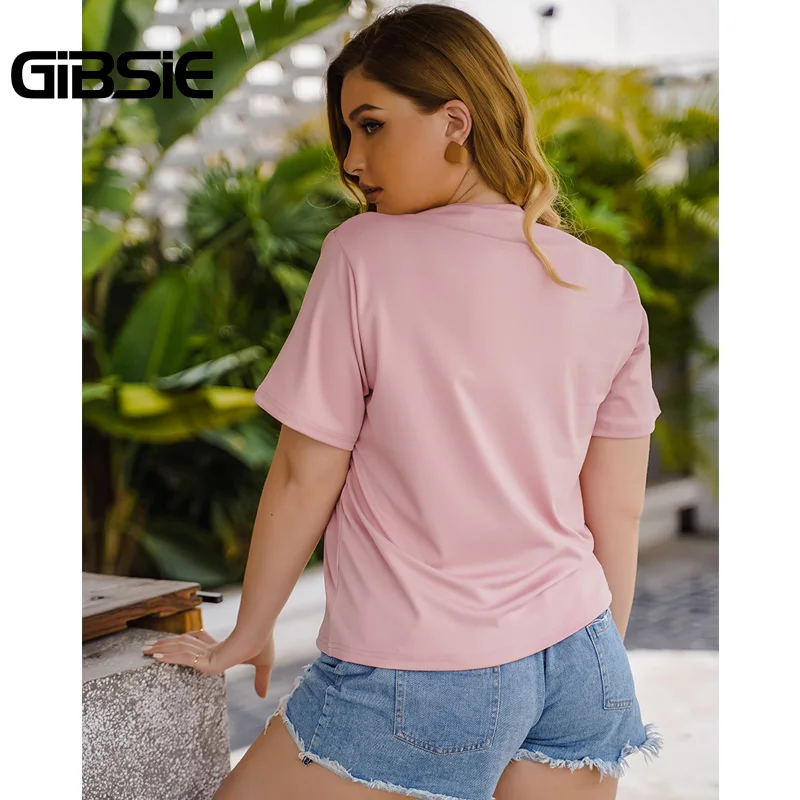 Женская футболка с блестками GIBSIE яркая летняя круглым вырезом и коротким рукавом