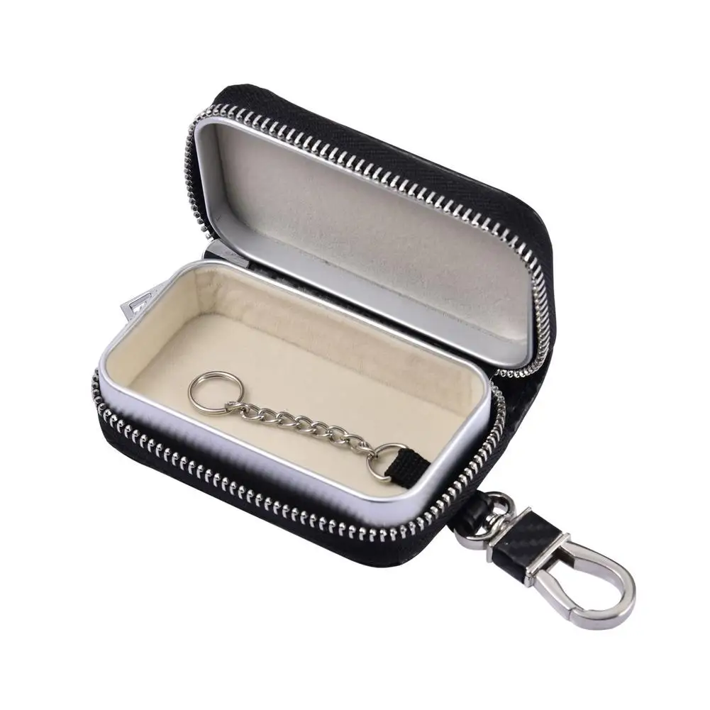 

RFID Shielded Signal Zipper Bag Faraday Car Key Case Signal Shielding Box Key Fob Bag FOB Organizer GPS Signal Blocking Bag