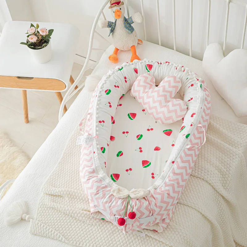 

Newborn Baby Portable Removable And Washable Crib Travel Bed with Pillow Comfortable Protective Infant Bassinet Lettino Bambino