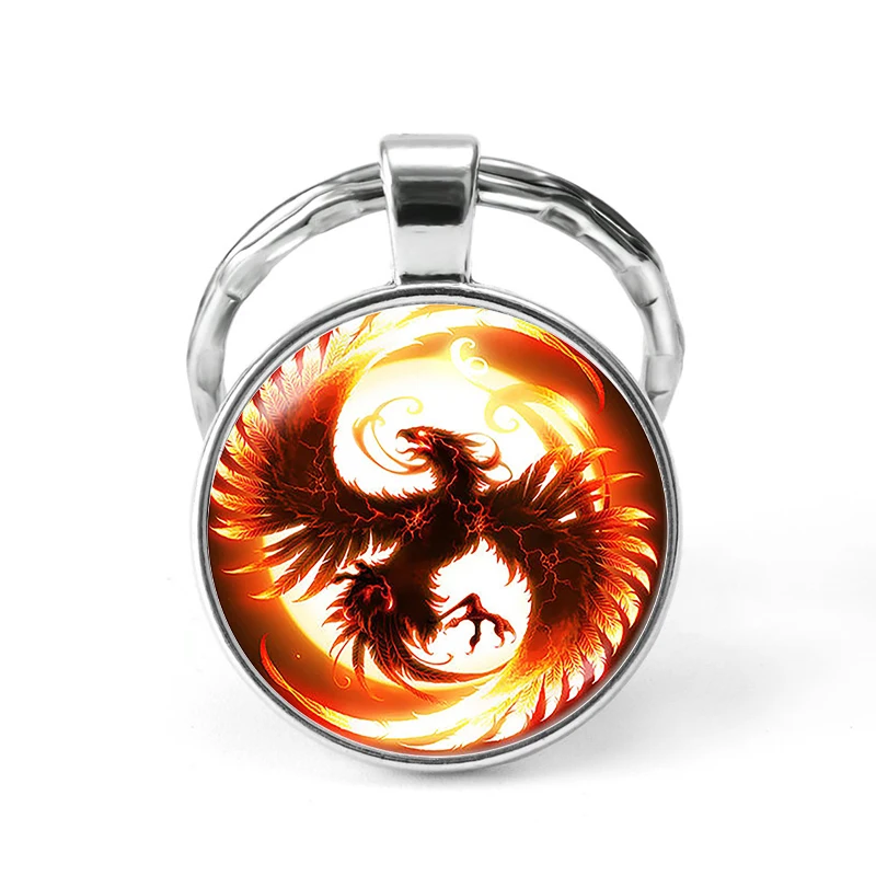 Брелок с драконом стеклянный брелок кабошоном дракон ювелирные изделия кольцо