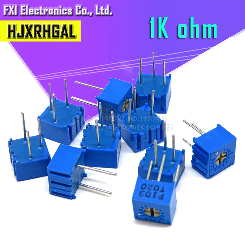 10 шт. 3362P 1 102LF 1K Ом 102 3362 тримпот Триммер Потенциометр переменный резистор|variable