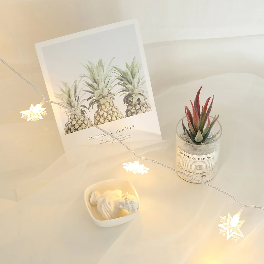 

LED Plastic Star Shape Pendant Light 10 LED String Lights Ramadan Arab Festival Party Decorative Hanging Lamp Garland