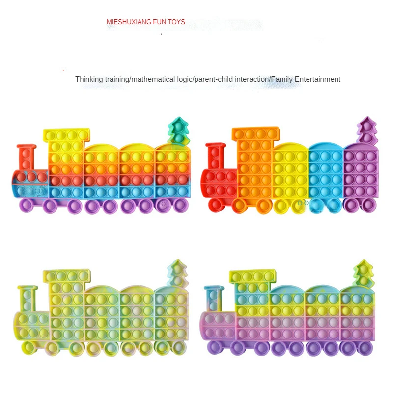 

Pop Toy Train Silicone Rainbow Bubble Popit Fidget Toy Stress Push Antistress Adults Sensory Relieve Autism Toys for Kids Gift