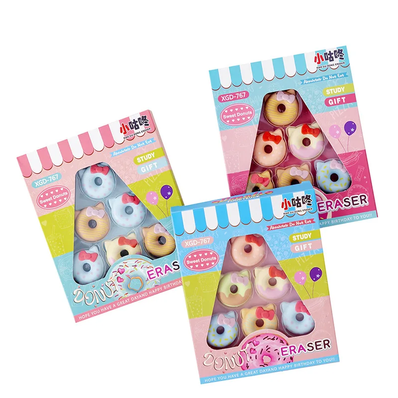 5 коробок/партия пончик с кошкой ластик для упаковки креативные Обучающие