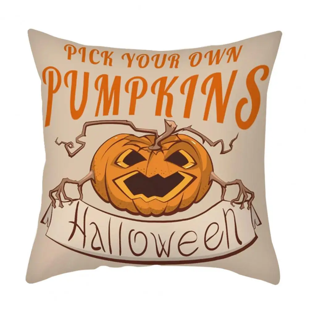 

Наволочка с рисунком тыквы на Хэллоуин, дышащая Полиэстеровая персиковая кожа, односторонняя наволочка с принтом, наволочка для диванной п...