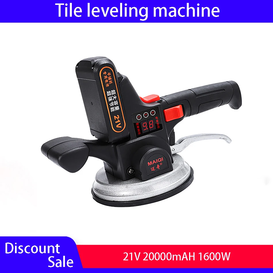 Tile Flooring Machine Increased Lithium Battery Digital Display Suction Cup Adjustable Portable Fully Automatic Floor Vibrator