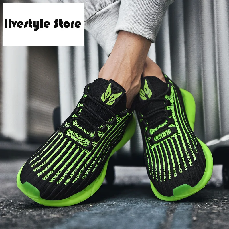 

2021 Brand Casual Sneakers Comfortable Knitting Shoes for Men Non-slip High QualityMens Designer Shoes Zapatillas Hombre