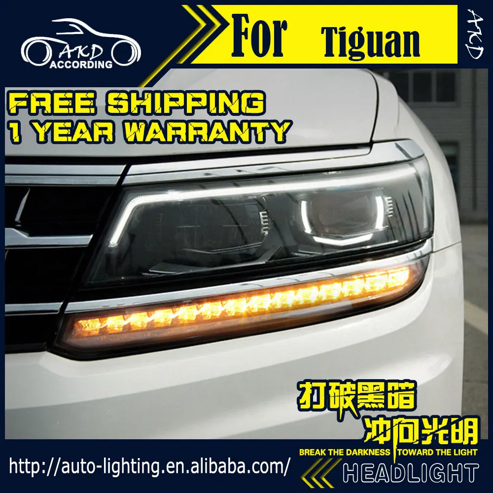 AKD автомобильный стайлинг фары в сборе для VW Tiguan 2017New Bi Xenon светодиодный ные DRL HID