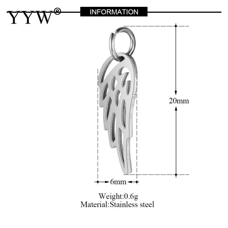Fashion Unisex Stainless Steel Pendants Hollow Wing Gold Silver Rose 10pcs/Lot Pendentif For Jewelry Making Wholesale | Украшения и