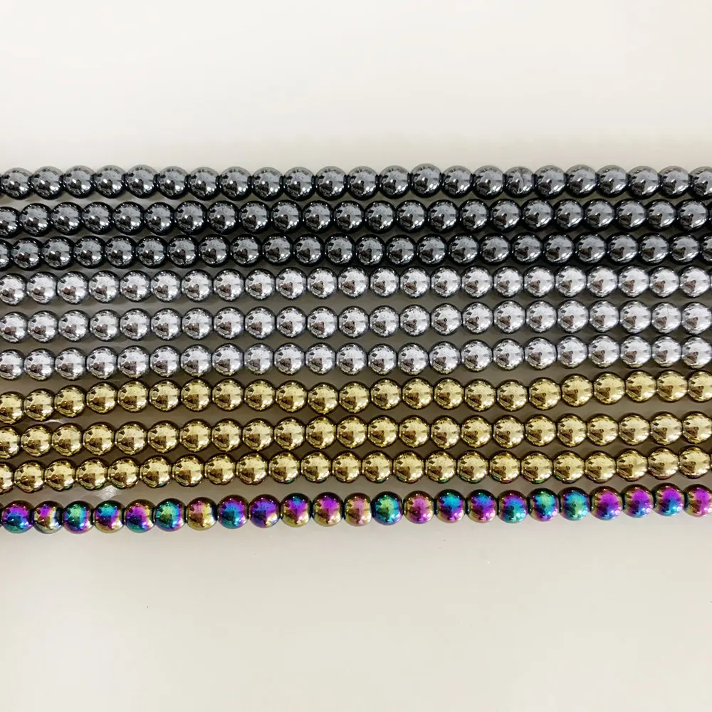 Круглые бусины-разделители для браслетов и ожерелий 4/6/8/10/12 мм